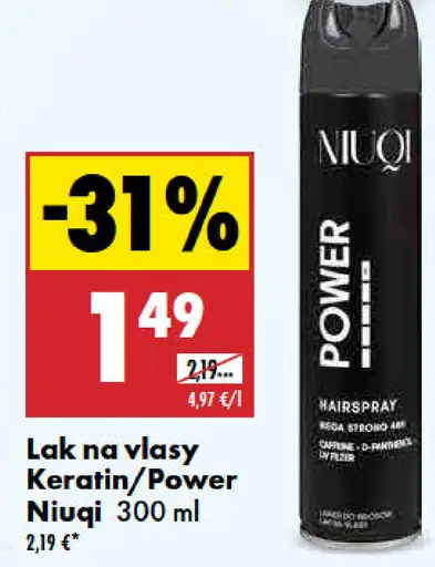Niuqi lak na vlasy Keratin/Power