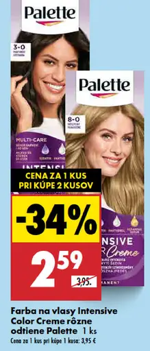 Palette Intensive Color Creme farba na vlasy nugát 6-65