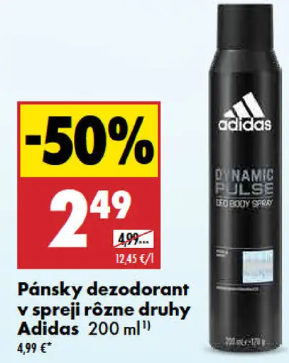 Adidas pánsky dezodorant v spreji rôzne druhy