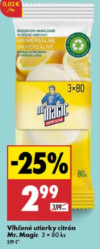 Mr. Magic vlhčené utierky citrón