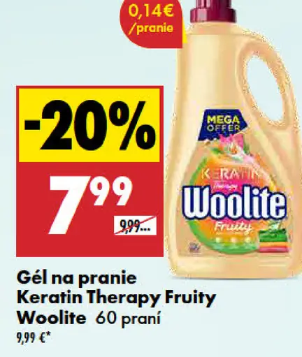 Woolite Keratin Therapy Fruity gél na pranie