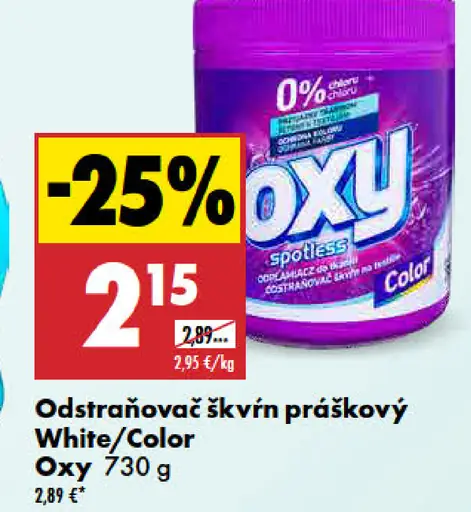 Oxy Odstraňovač škvŕn White/Color práškový
