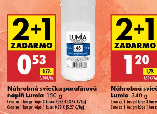 Náhrobná sviečka parafínová náplň Lumia