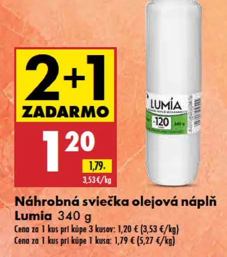 Náhrobná sviečka olejová náplň Lumia