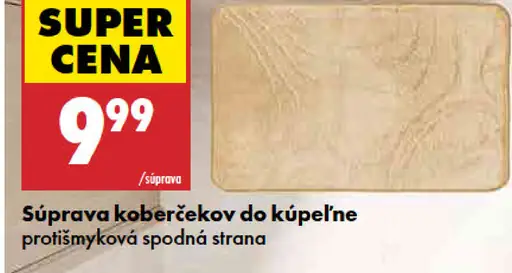 Súprava koberčekov do kúpeľne s protišmykovou spodnou stranou – poťah na toaletu 40 × 46 cm, koberček pred toaletu 50 × 40 cm a…