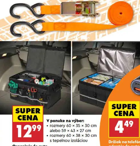 Organizér do auta, variant s tepelnou izoláciou