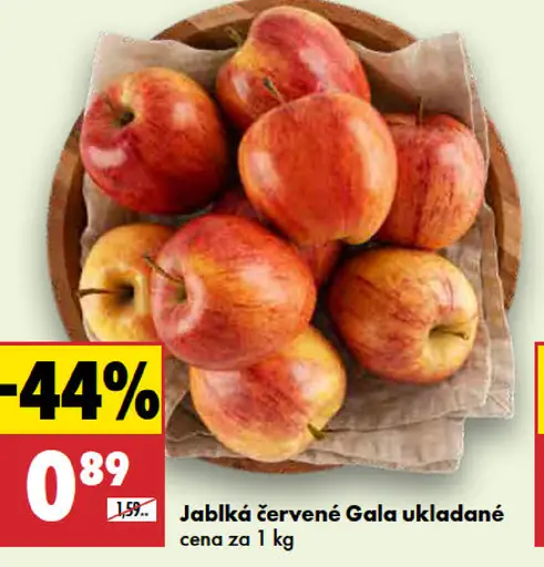 Jablká červené Gala ukladané