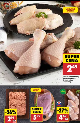 Krajina mäsa Kuracie stehná horné/dolné mega pack