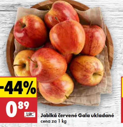 Jablká červené Gala ukladané