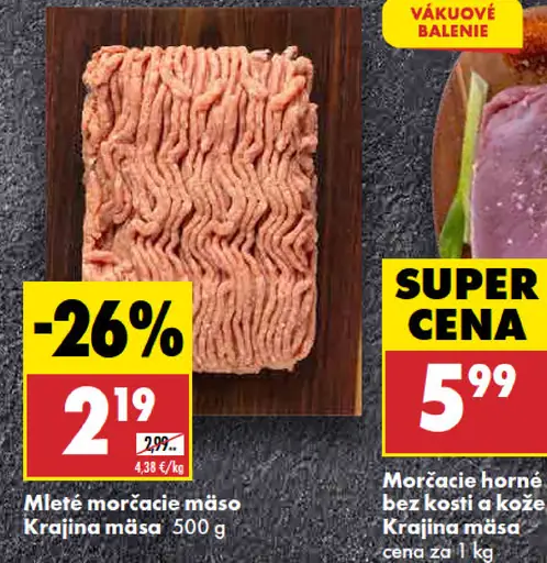 Mleté morčacie mäso