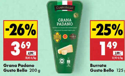 Gusto Bello Grana Padano strúhaný