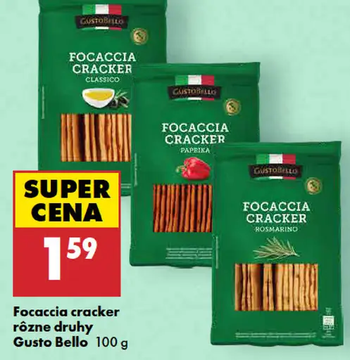 Focaccia cracker rôzne druhy Gusto Bello