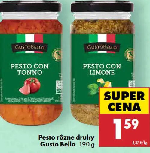 Pesto rôzne druhy Gusto Bello