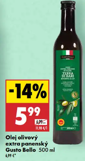 Olej olivový extra panenský Terra di Bari Gusto Bello
