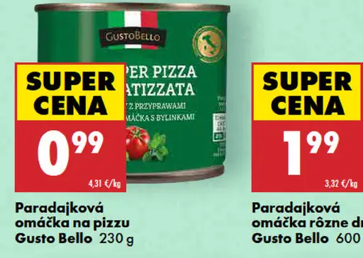 Gusto Bello Paradajková omáčka na pizzu