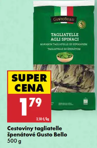 Gusto Bello Cestoviny tagliatelle špenátové