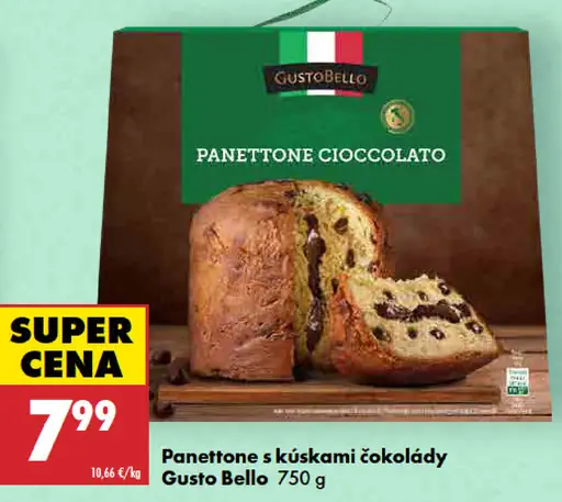 Gusto Bello panettone s kúskami čokolády