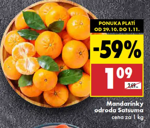 Mandarínky odroda Satsuma