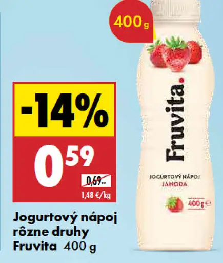 Fruvita jogurtový nápoj jahoda rôzne druhy