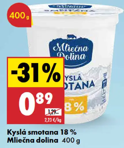 Mliečna Dolina kyslá smotana 18 %