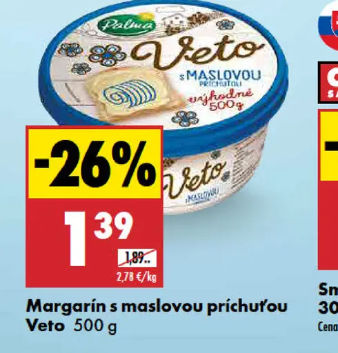 Veto Margarín s maslovou príchuťou