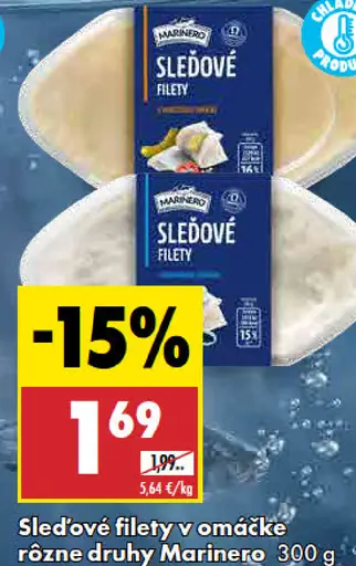 Marinero sleďové filety v omáčke rôzne druhy