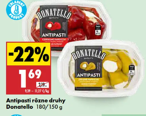 Donatello antipasti rôzne druhy
