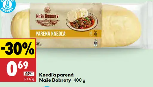 Naše dobroty Knedľa parená