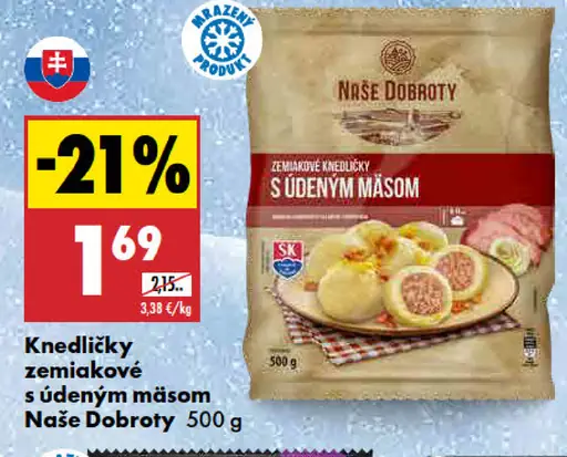 Zemiakové knedličky s údeným mäsom Naše Dobroty