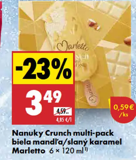 Marletto nanuky Crunch biela mandľa