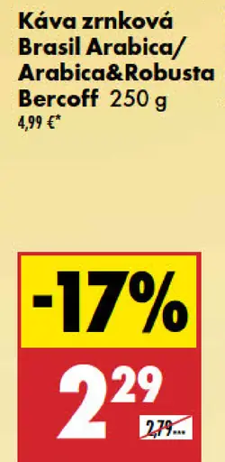 Bercoff Brasil Arabica zrnková káva