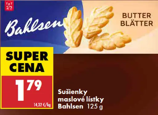 Bahlsen sušienky maslové lístky