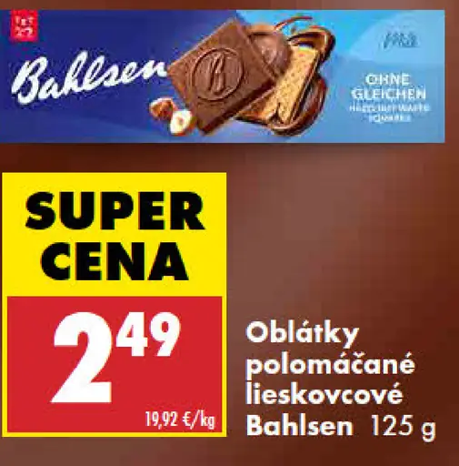 Bahlsen oblátky polomáčané lieskovcové