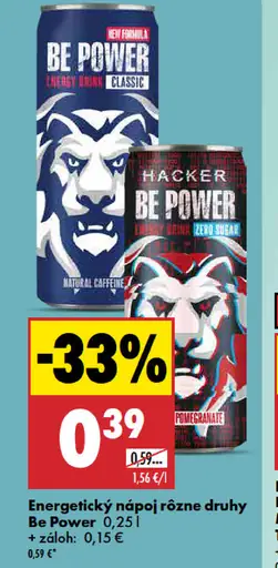 Be Power energetický nápoj rôzne druhy