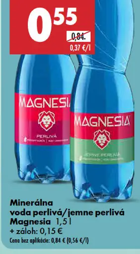 Minerálna voda perlivá/jemne perlivá Magnesia