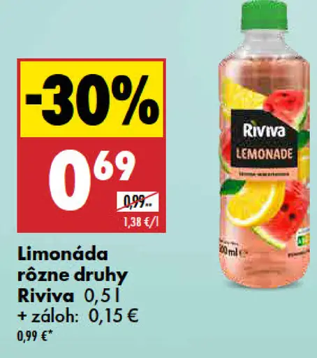 Limonáda Riviva, rôzne druhy