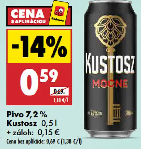 Kustosz Mocne 7,2 % pivo plechovka