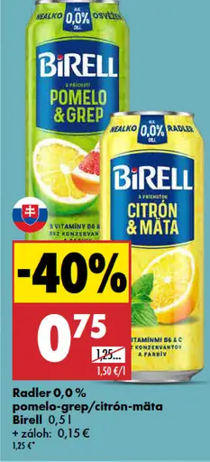 Birell Radler 0,0 % pomelo & grep plechovka