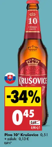 Pivo 10° Krušovice
