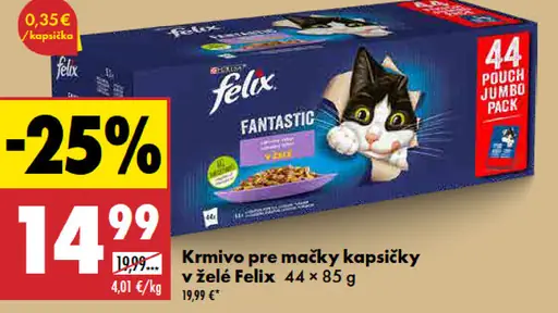 Felix Krmivo pre mačky v želé kapsička