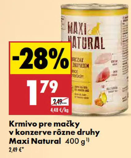Maxi Natural Krmivo pre mačky v konzerve rôzne druhy