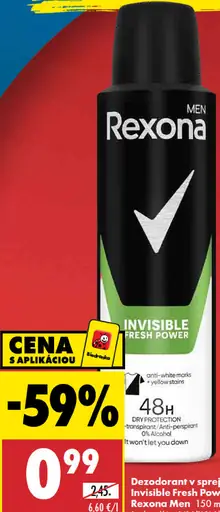 Rexona Men dezodorant v spreji Invisible Fresh Power