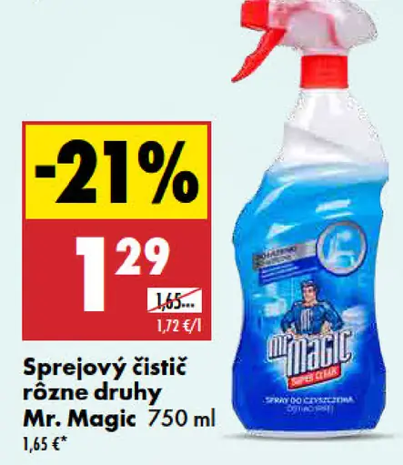 Mr. Magic sprejový čistič rôzne druhy