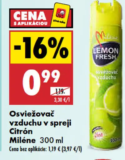 Miléne Osviežovač vzduchu v spreji Citrón