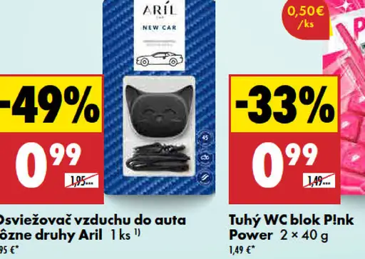 Osviežovač vzduchu do auta Aril rôzne druhy