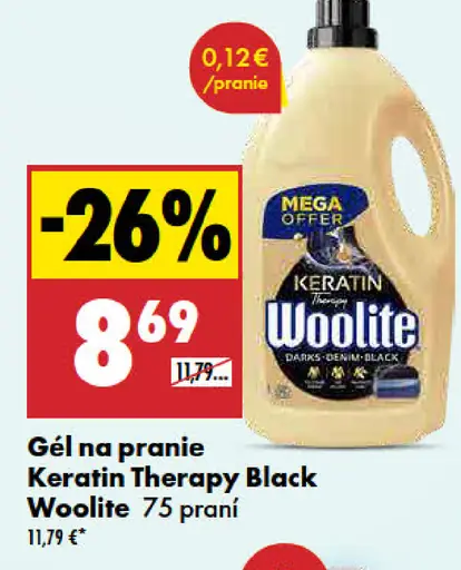Woolite gél na pranie Keratin Therapy Black