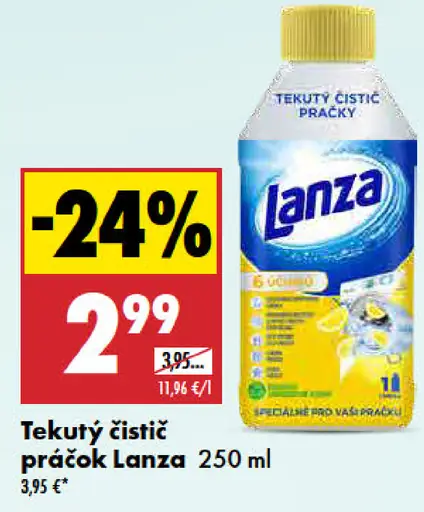 Tekutý čistič práčok Lanza