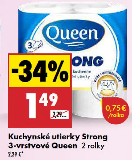 Queen Kuchynské utierky Strong 3-vrstvové