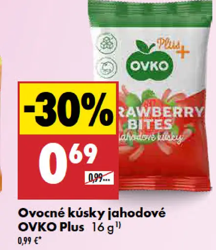 Ovocné kúsky jahodové OVKO Plus