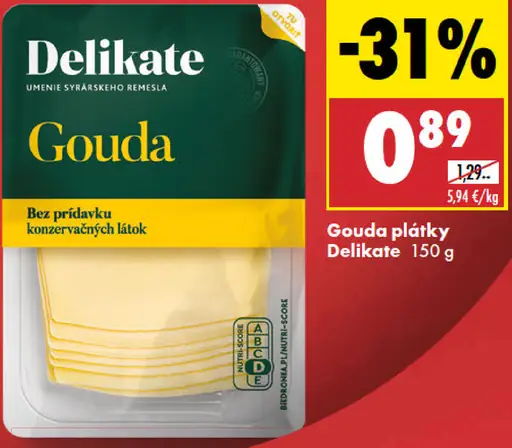Delikate Gouda plátky
